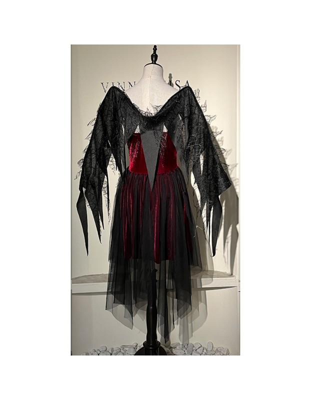 Reaper Dress Women Hellwitch Costume Demon Vampire Cosplay Uniform  2063