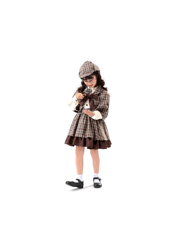 Cosplay Detective Uniform Morse Parent-Child Dress Cosplay Women Detective Costume 2062