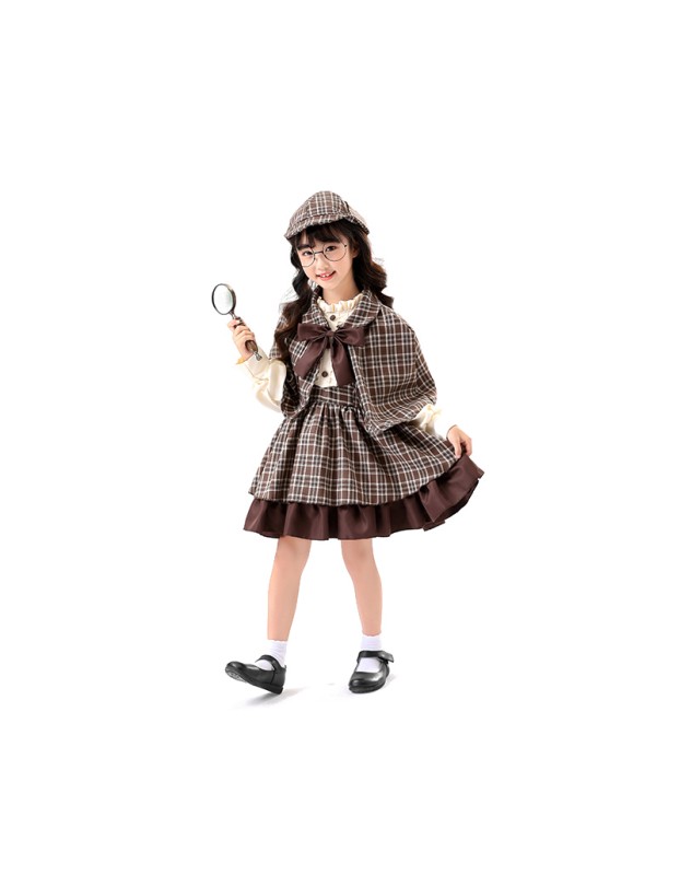 Cosplay Detective Uniform Morse Parent-Child Dress Cosplay Women Detective Costume 2062