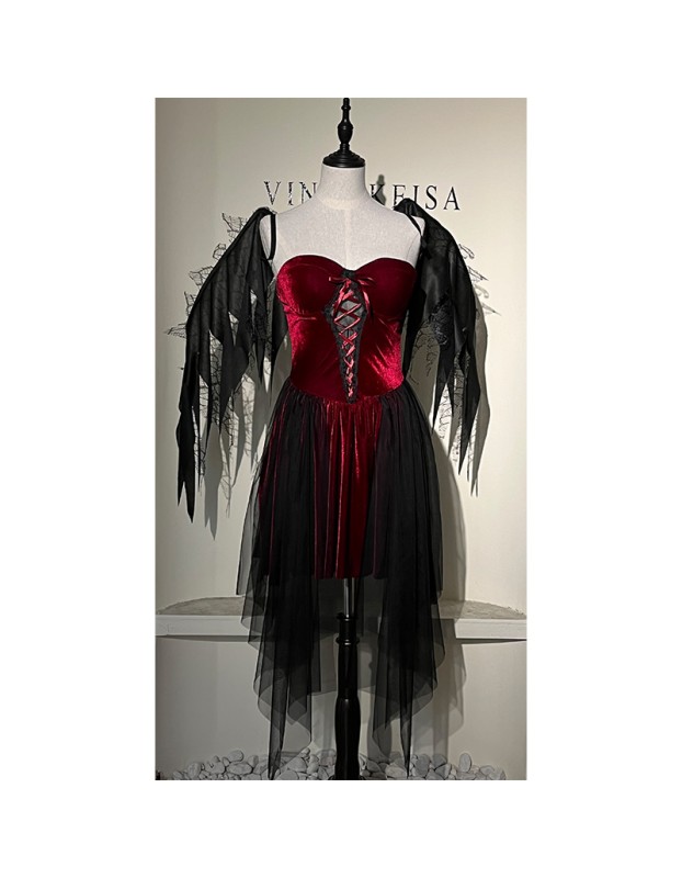 Reaper Dress Women Hellwitch Costume Demon Vampire Cosplay Uniform  2063