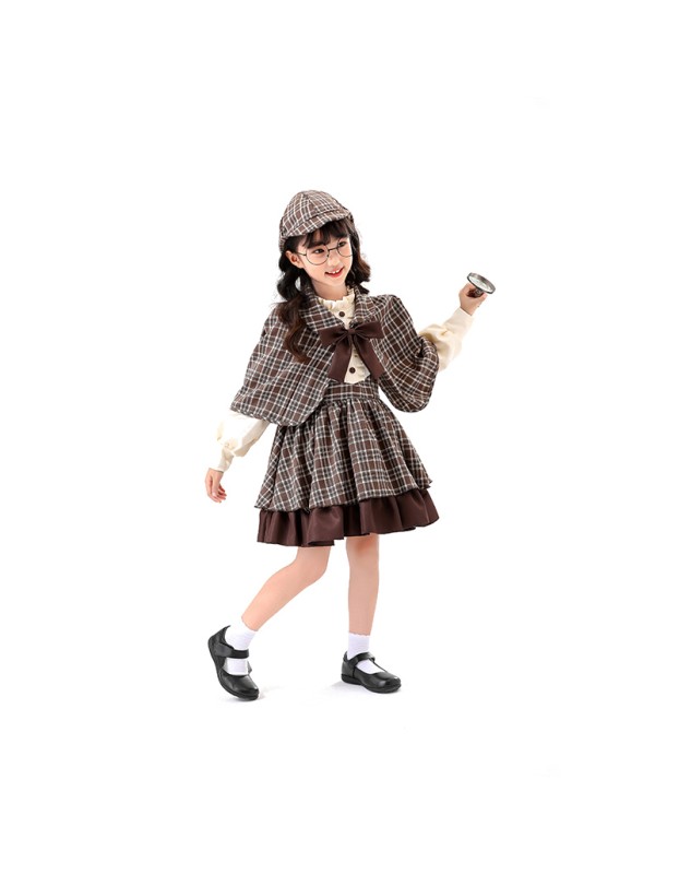 Cosplay Detective Uniform Morse Parent-Child Dress Cosplay Women Detective Costume 2062