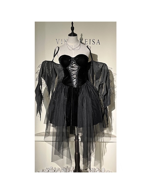 Reaper Dress Women Hellwitch Costume Demon Vampire Cosplay Uniform  2063