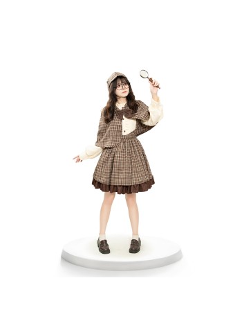Cosplay Detective Uniform Morse Parent-Child Dress Cosplay Women Detective Costume 2062