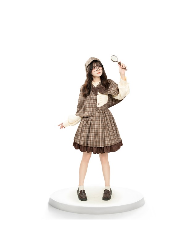 Cosplay Detective Uniform Morse Parent-Child Dress Cosplay Women Detective Costume 2062