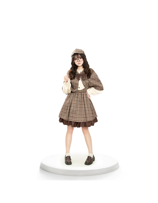 Cosplay Detective Uniform Morse Parent-Child Dress Cosplay Women Detective Costume 2062