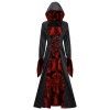 Medieval Court Dress Costume Women Cosplay Retro Long Sleeve Hooded Print Party Dress SM243