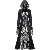 Medieval Court Dress Costume Women Cosplay Retro Long Sleeve Hooded Print Party Dress SM243