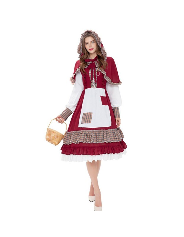 Little Red Riding Hood Costume Andersen Match Girl Fairy Tale Character Costume SM3025
