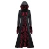 Medieval Court Dress Costume Women Cosplay Retro Long Sleeve Hooded Print Party Dress SM243