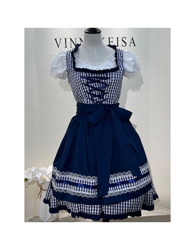 German Oktoberfest Traditional Bavarian Beer Girl Maid Bar Working Dress Cosplay Costume DL2060 DL2061