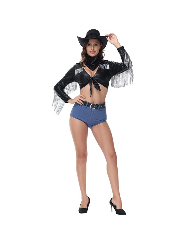 Halloween Stage DS Lead Dance Costume Cowboy Jazz Tassel Female Western Cowboy Costume MS5567