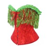 Women Christmas Corset Bustier Top with Sequin Tassels Gothic Party Night Korsett Christmas Costumes