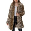 Black And White Extra Cover Women's Leopard Print Pocket Loose Plush Coat YM8629