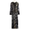High Density Bead Embroidery Maxi Ladies Elegant Flared Sleeve Moslem Dress 20212a