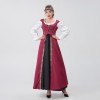 Medieval Renaissance Square Collar Waist Two-Piece Dress Retro Court Costume YM8723
