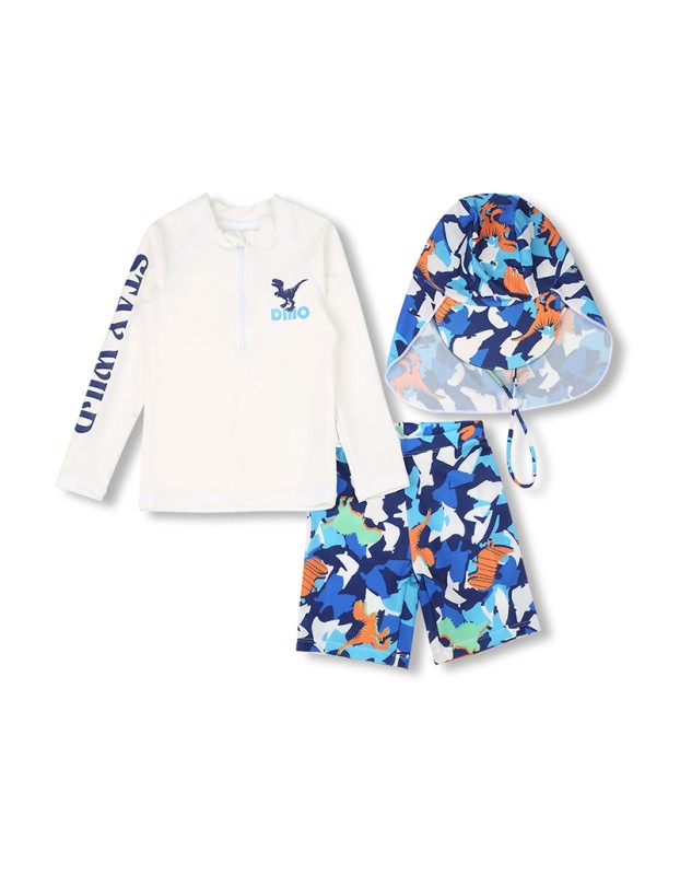 Boys' Swimsuit Short Sleeve Set Children's Korean Training Suit Sun Protection Set KF209