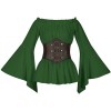 Women's Renaissance Long Sleeved Pleated Waist Bohemian Pirate Shirt Belt SM3024