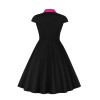 5XL Big Size Elegant Ladies Single-Breasted Vintage Pinup Swing Dress 1729A