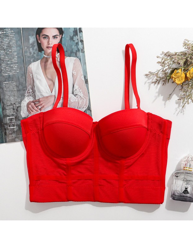 Sports Bra Mesh Yarn Underwire Fishbone Suspender Breathable Underwear KN8594