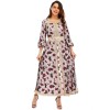 African Design Print Mesh Muslim Clothing Elegant Floral Women Party Dress 21275