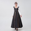Medieval Renaissance Square Collar Waist Two-Piece Dress Retro Court Costume YM8723