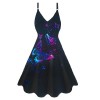 Sexy Halloween Print Dresses Ladies Elegant Sleeveless Women Dress Gothic Robe M5153