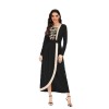 Long Skirt Floral Casual Summer With Belt Dinner Gown Evening Dresses Ladies 21413