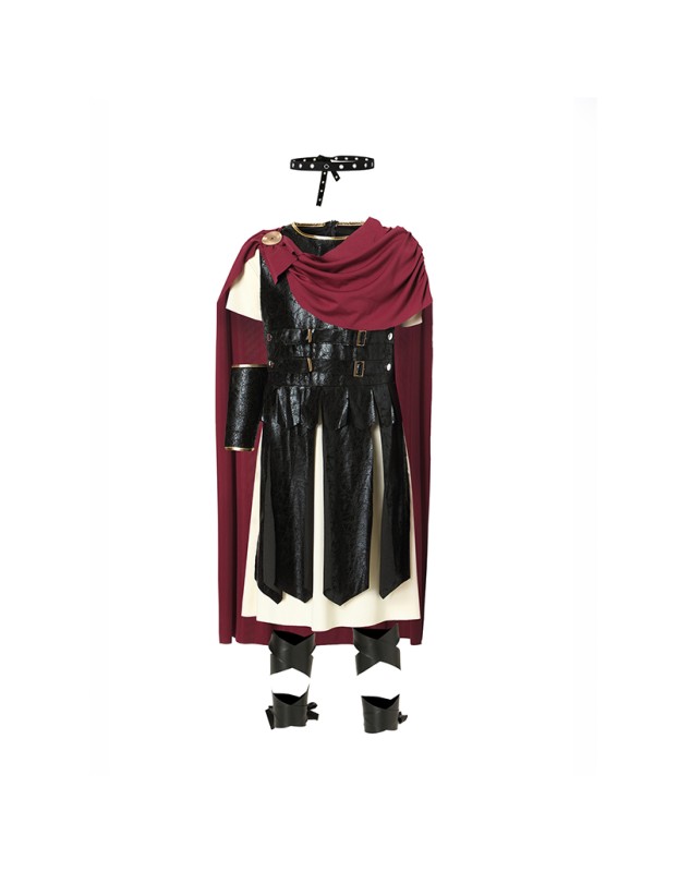 Halloween Kid Samurai Warrior Cape Shield Knife Adult Man Costume XY82312