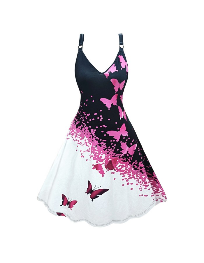Sexy Halloween Print Dresses Ladies Elegant Sleeveless Women Dress Gothic Robe M5153