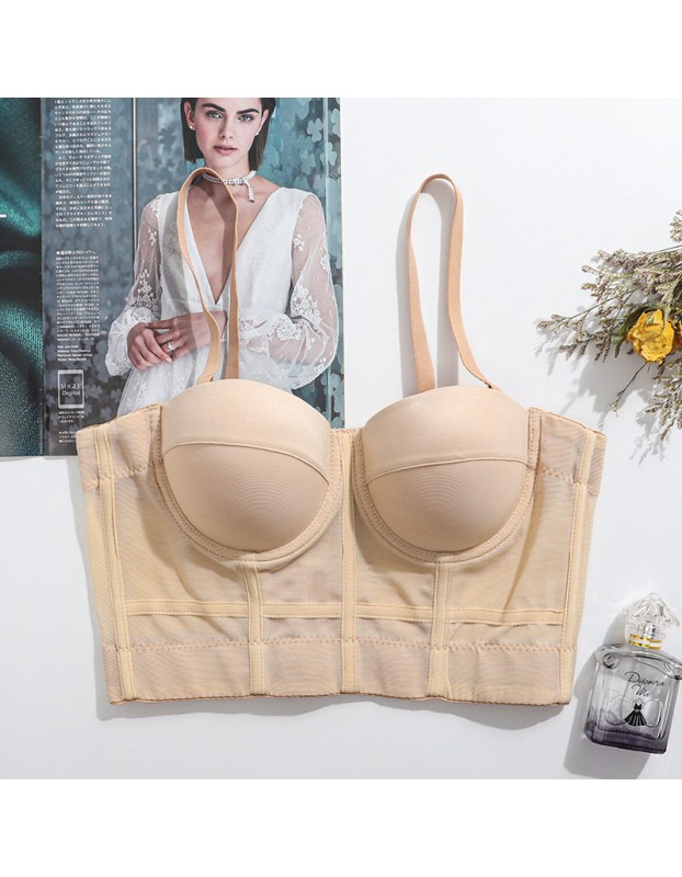 Sports Bra Mesh Yarn Underwire Fishbone Suspender Breathable Underwear KN8594