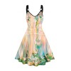Sexy Halloween Print Dresses Ladies Elegant Sleeveless Women Dress Gothic Robe M5153