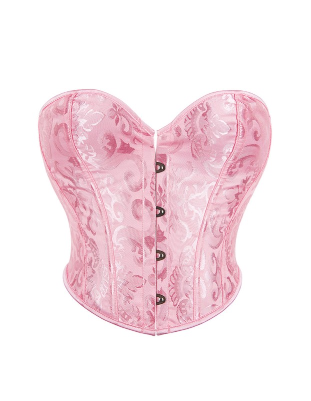 Plus Size S-6XL Sexy Strapless Tube Tops Women Overbust Jacquard Bustiers Waist Corset