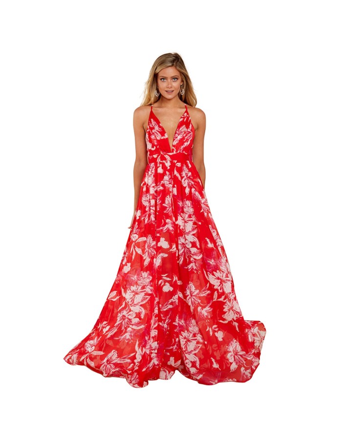 Fashion Ladies Summer Print Floral Boho V Neck Beach Casual Maxi Dresses Long M8212