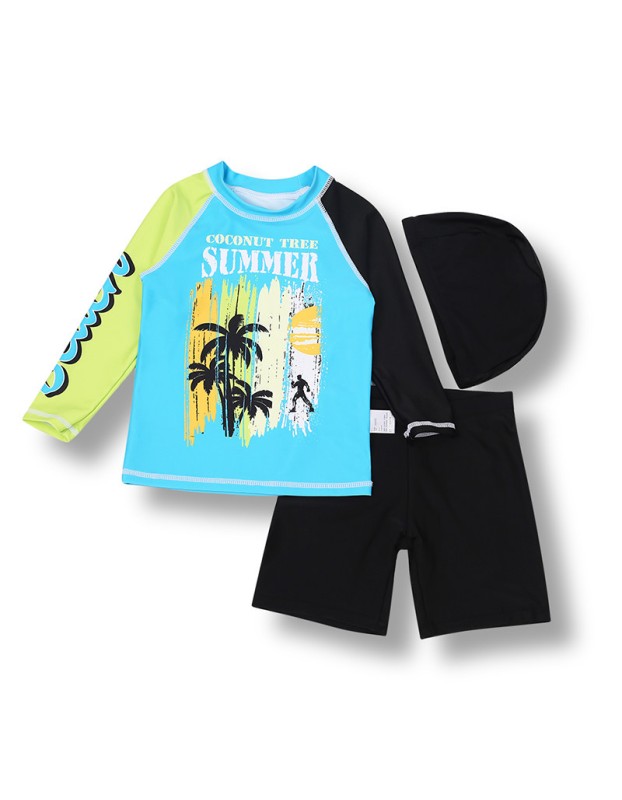 Quick-Drying Sun Protection Children's Swimsuit Long Sleeve Swimming Suit For Girls KF205