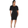New Style Commuter Square Collar Short Sleeve Solid Color Slim-Fit Dress 9423