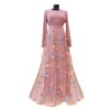 Three Dimensional Flower Hollow Splicing Evening Gowns Long Ladies Dress 21402