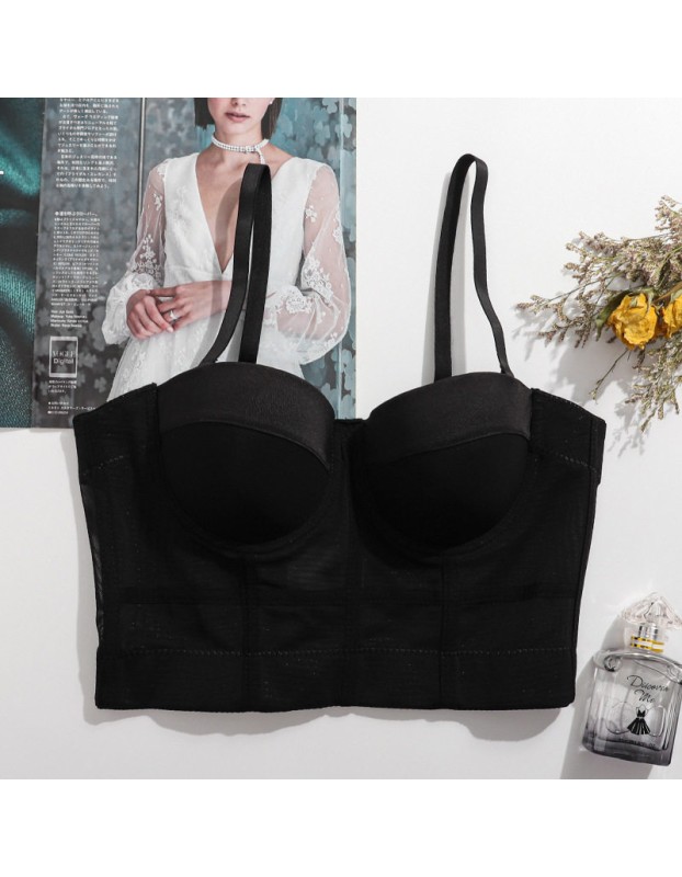 Sports Bra Mesh Yarn Underwire Fishbone Suspender Breathable Underwear KN8594
