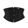 Black Embossed Jacquard Short Torso Underbust Corset Waist Slimming Shaperwear Belt 22067