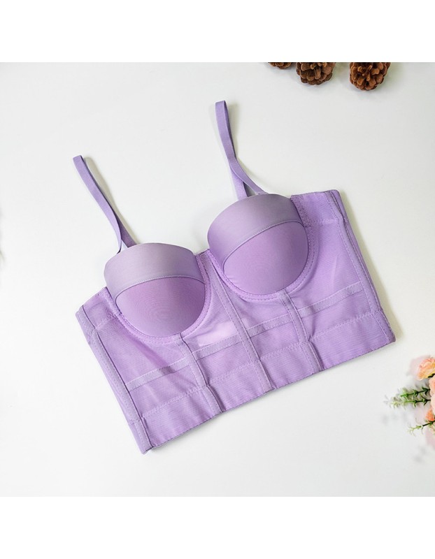Sports Bra Mesh Yarn Underwire Fishbone Suspender Breathable Underwear KN8594