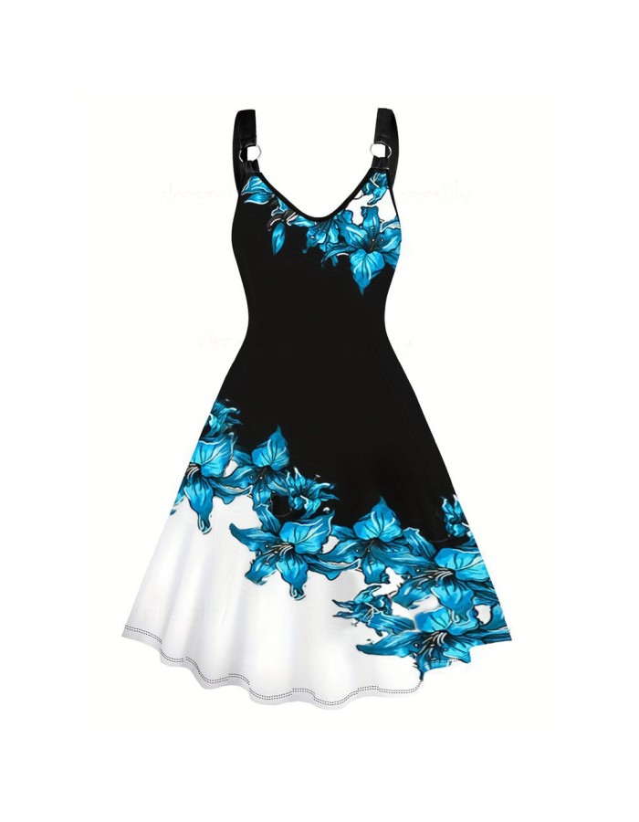 Sexy Halloween Print Dresses Ladies Elegant Sleeveless Women Dress Gothic Robe M5153