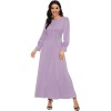 Woman Soft Long Sleeve Shapewear Elegant Satin Maxi Muslim Dress 21412