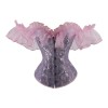 Sexy Off Shoulder Ruffles Sleeves Overbust Corset Top WK2276