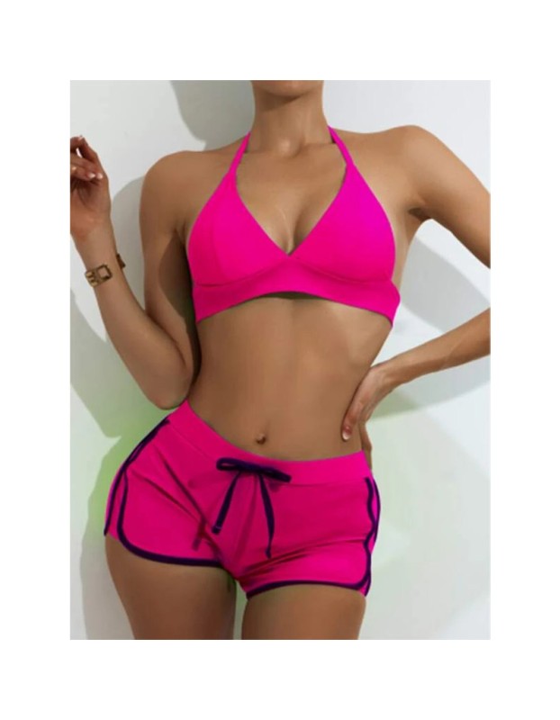 Solid Color Sport Beach Bikini Ladies Bikini Set Swimming Shorts Sexy Swimsuits S219