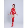 Sexy Devil Jumpsuit PVC One Piece Patent Leather Zipper Bodysuit XX6848