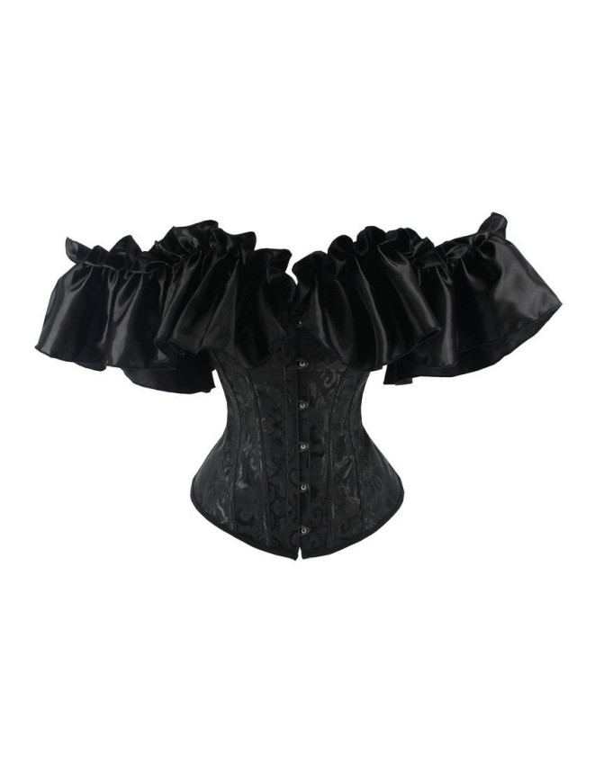 Sexy Off Shoulder Ruffles Sleeves Overbust Corset Top WK2276