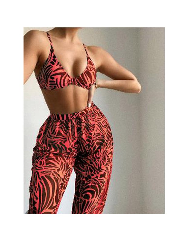 Three Piece Swimsuit Sex Bikini Sexy Leopard Print Designer Bikinis Sets S215