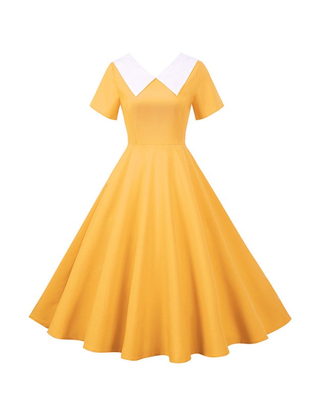 Fashionable Slim Casual Swing Blue Dress Women Modest Dress JY14801