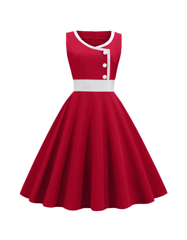 Round Neck Sleeveless Four Colors Elegant Ladies Party Dress JY15121
