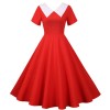Fashionable Slim Casual Swing Blue Dress Women Modest Dress JY14801