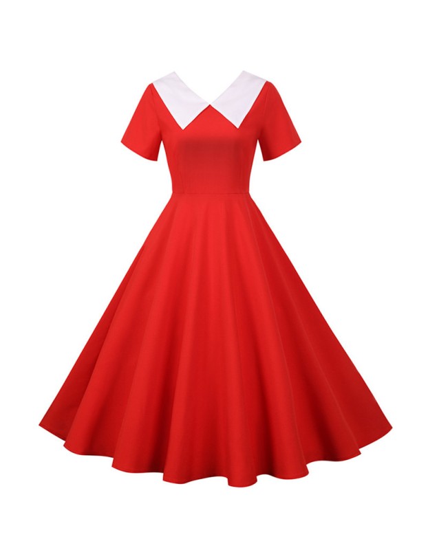 Fashionable Slim Casual Swing Blue Dress Women Modest Dress JY14801